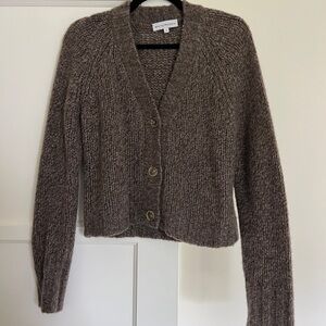 White & Warren Brown Cardigan Sweater Small